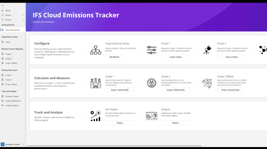 IFS Cloud ERP Emissions Tracker